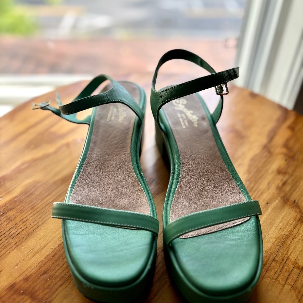 Seychelles Rest Assured Chunky Platform Heeled Sandal, Green sz 8, 90s Y2K - Picture 2 of 5